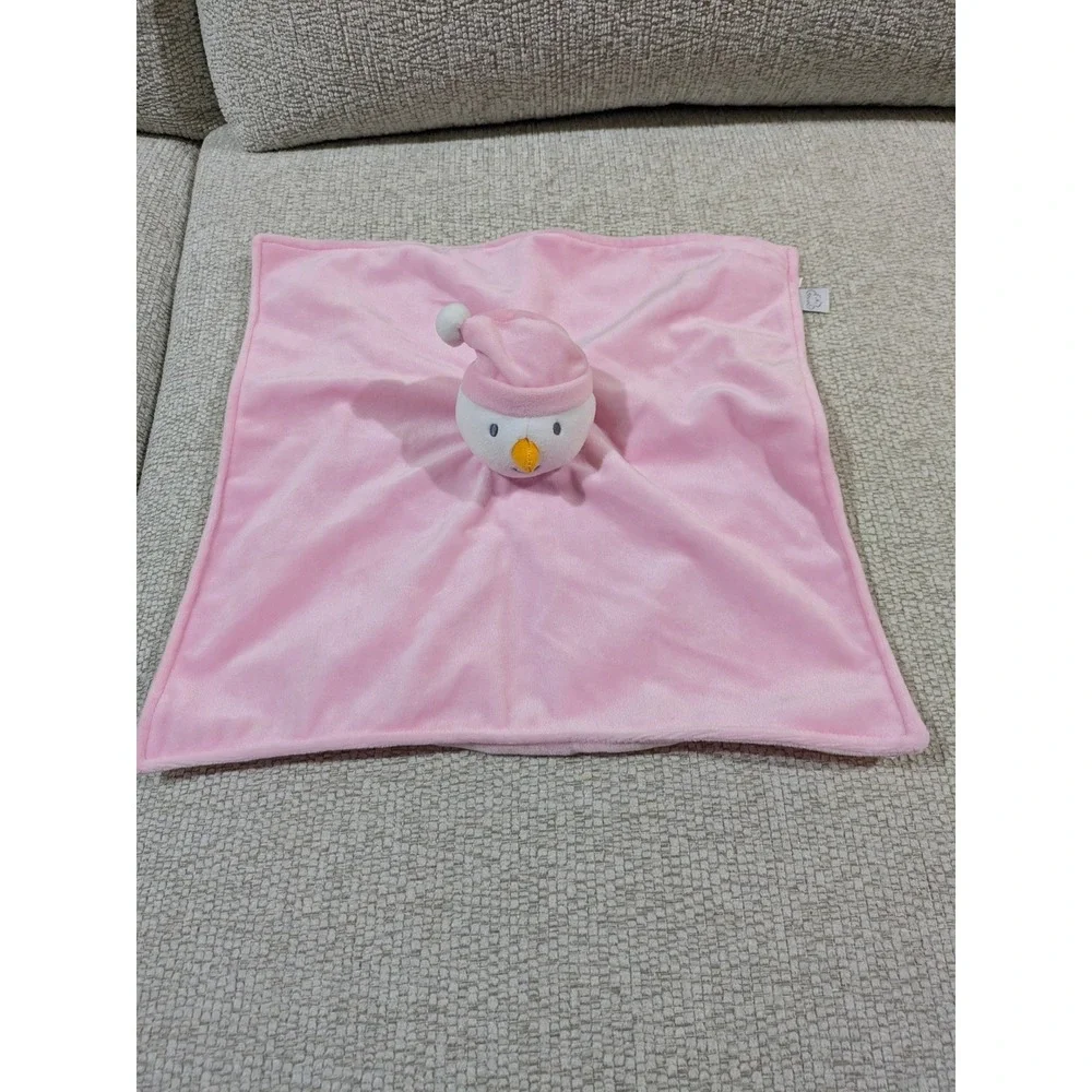 Koala Baby Pink Snowman Baby Security Blanket Lovey Plush‎ Hat Carrot Nose 12x12